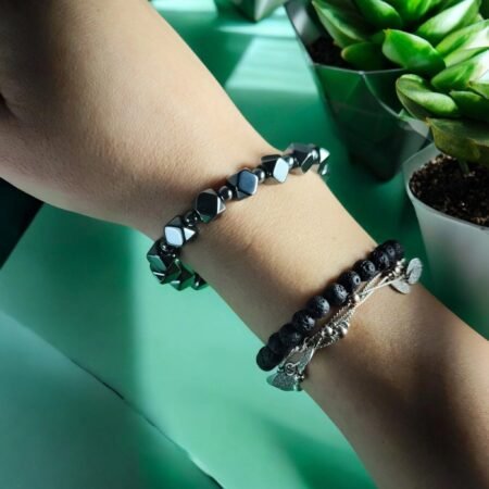 Pulsera de Hematita Natural Romboedro
