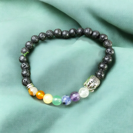 Pulsera de 7 Chakras de Piedra de Lava: Equilibrio Emocional
