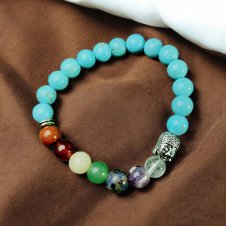 Pulsera de 7 Chakras de Turquesa: Calma Interior y Armonía