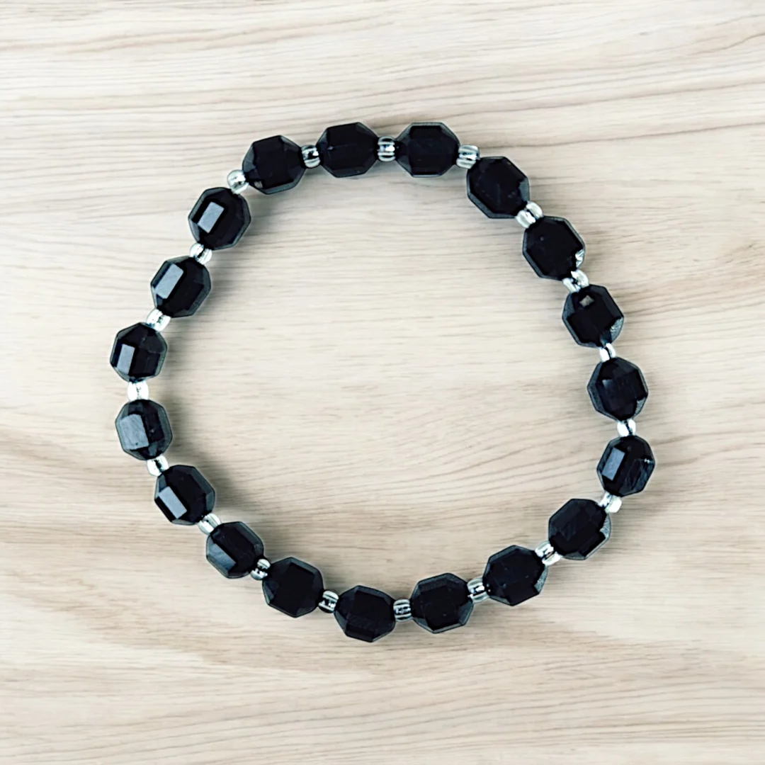 Pulsera de Turmalina Piedra Natural Facetada 8 mm