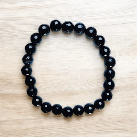 Pulsera de Obsidiana Cuentas Facetadas