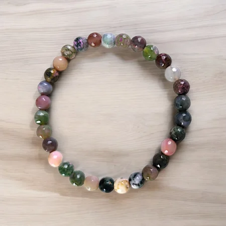 Pulsera de Turmalina Multicolor Facetada 6mm
