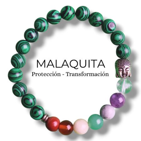 pulsera 7 chakras malaquita