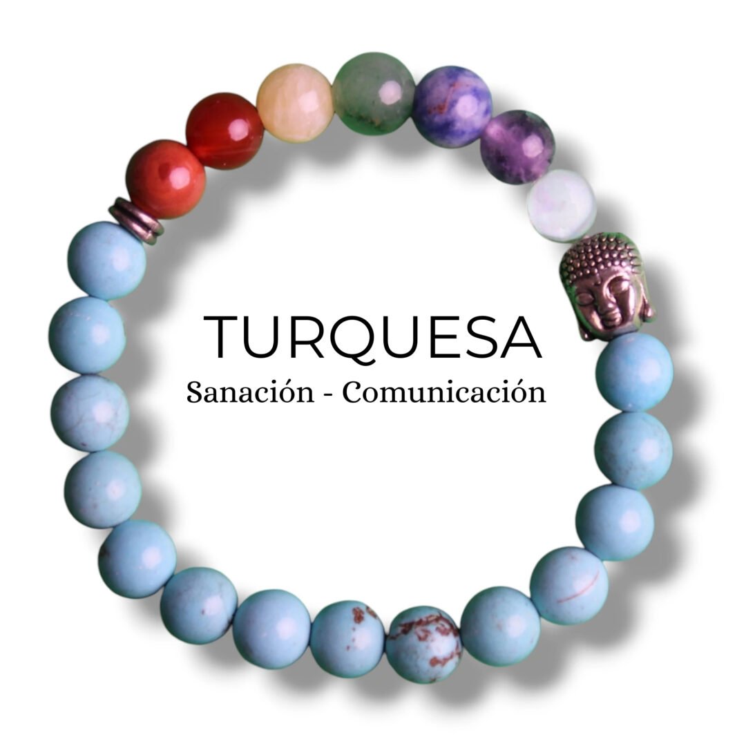 pulsera 7 chakras de turquesa