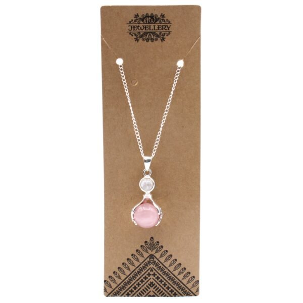 Collar de Manos Curativas de Piedras Naturales | Cuarzo Rosa y Cuarzo cristal - Imagen 4