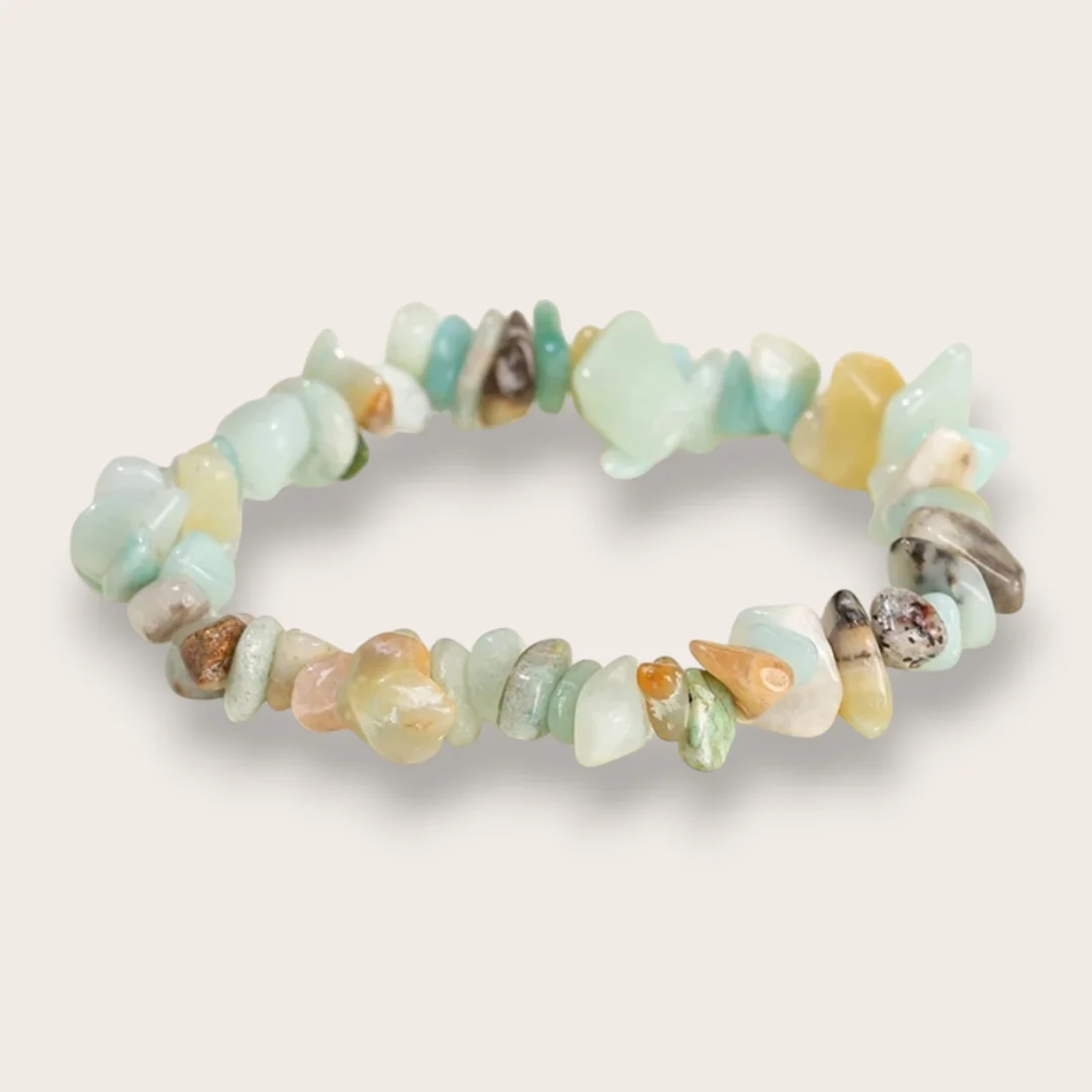 Pulsera de amazonita piedra natural en forma de chips