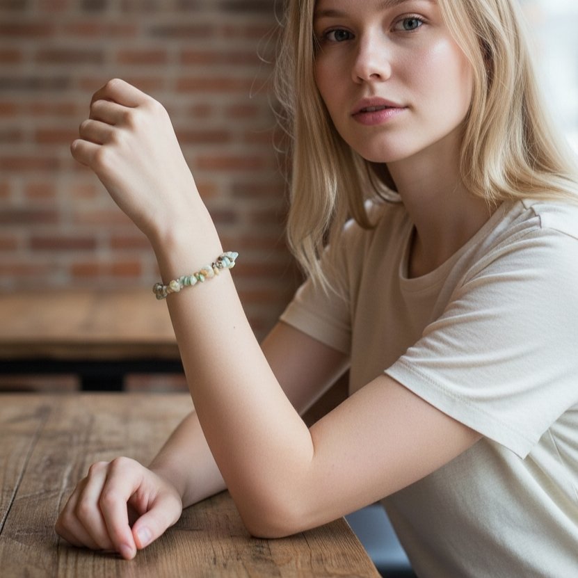 PULSERA DE PIEDRA NATURAL AMAZONITA