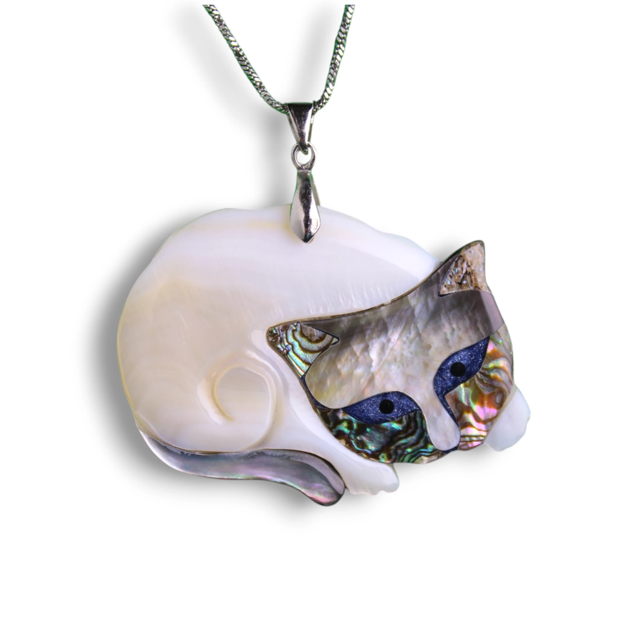 Collar de gato de nácar natural