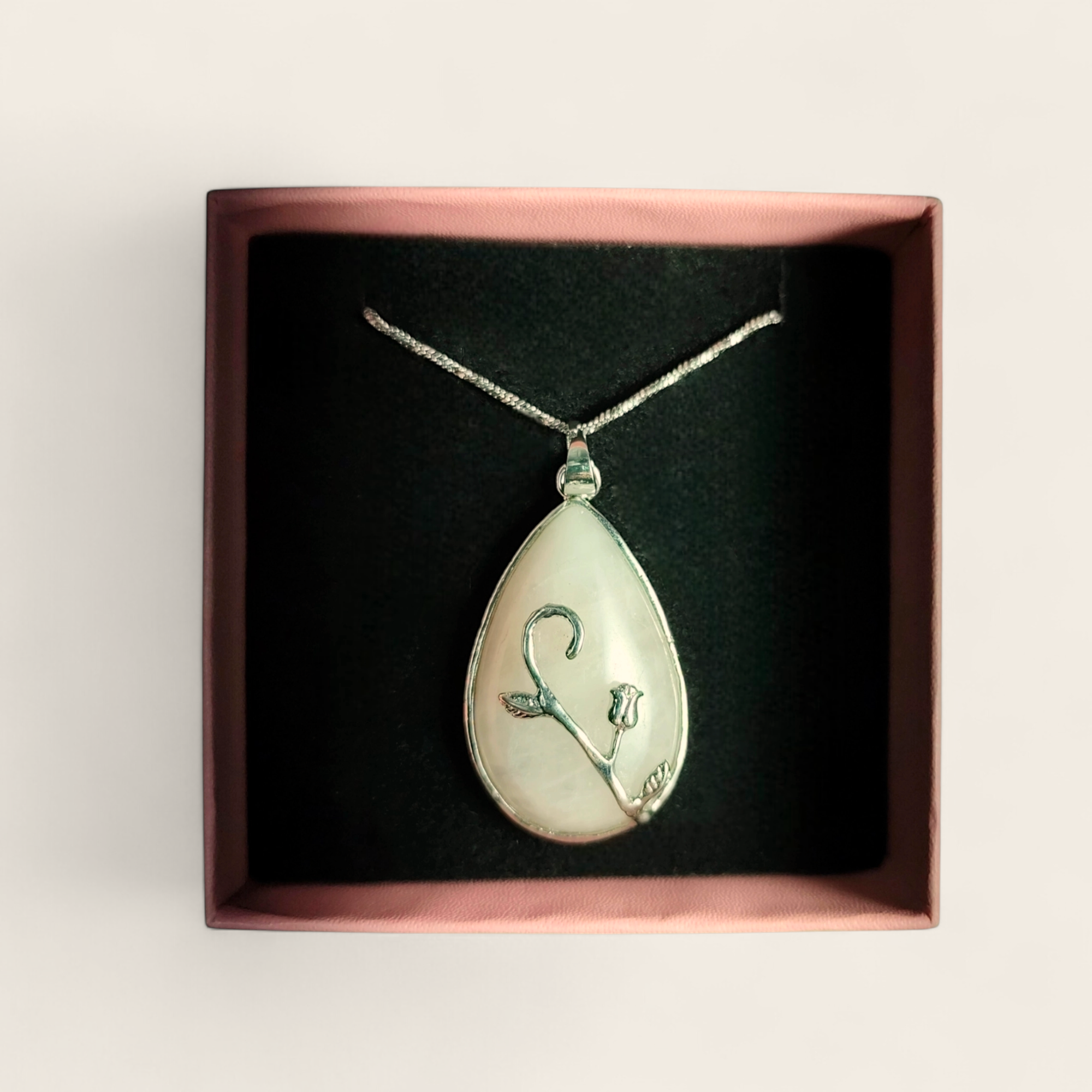 Collar mujer de cuarzo rosa