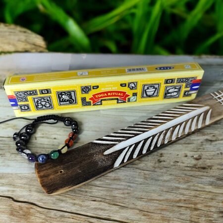 Kit Yoga Ritual, Incienso Satya con Pulsera de Chakras y Porta Inciensos