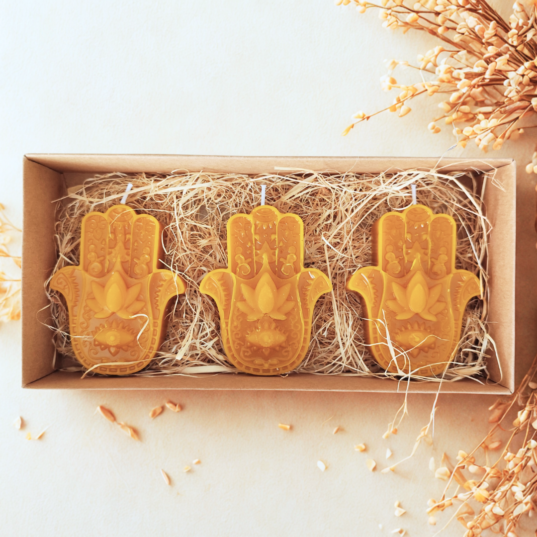 1 velas de cera de abeja natural