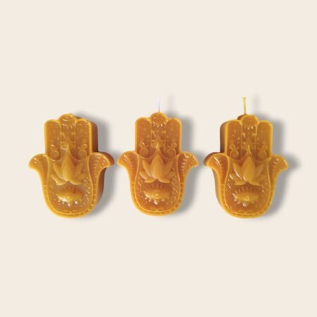 Velas Artesanales Hamsa - Cera de Abeja Natural 100% Virgen de España