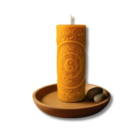 Vela Artesanal Yin Yang – Cera de Abeja 100% Virgen (140 gr)