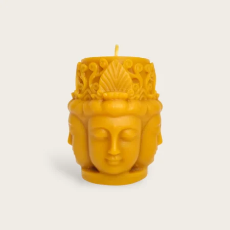 vela artesanal cera de abeja forma de buda