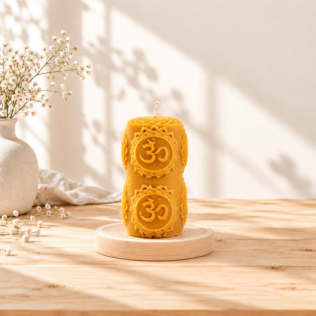 VELA DE CERA DE ABEJA NATURAL