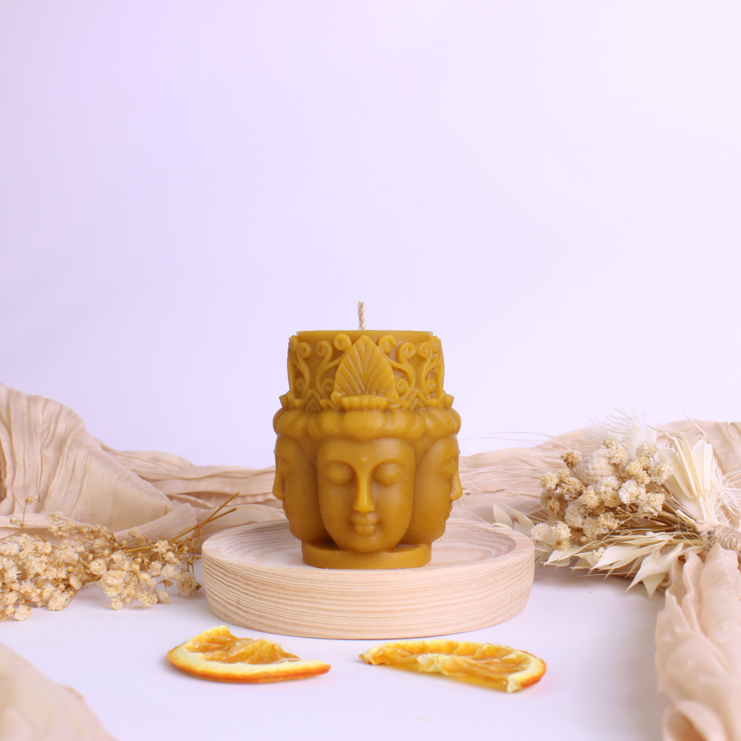 vela de cera de abeja de Buda