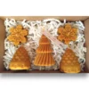 pack de velas de navidad artesanales decorativas, de cera de abeja y aceites esenciales