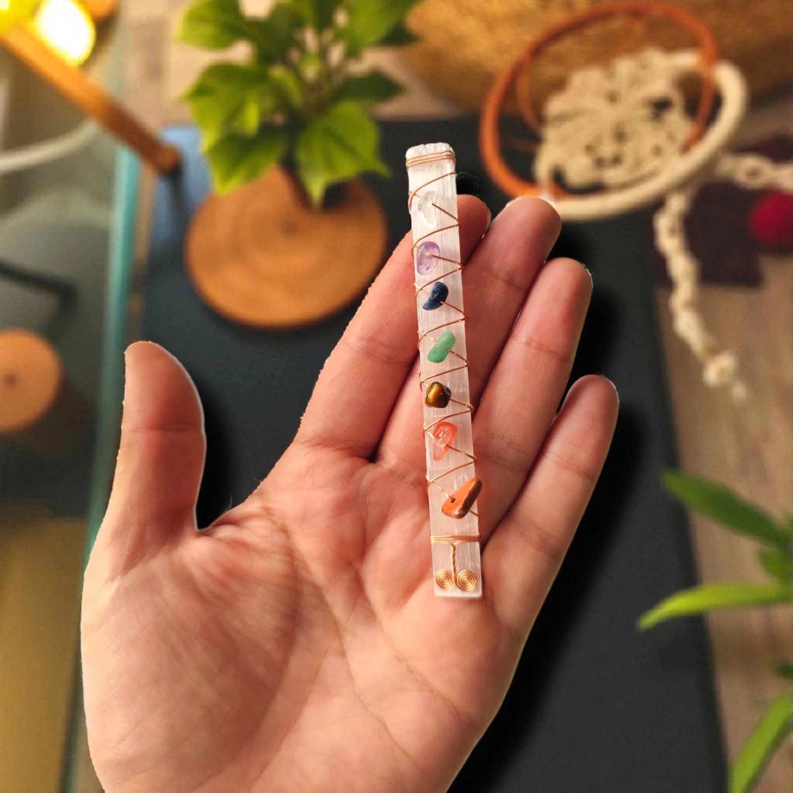 barra-selenita selenita y piedras chakras