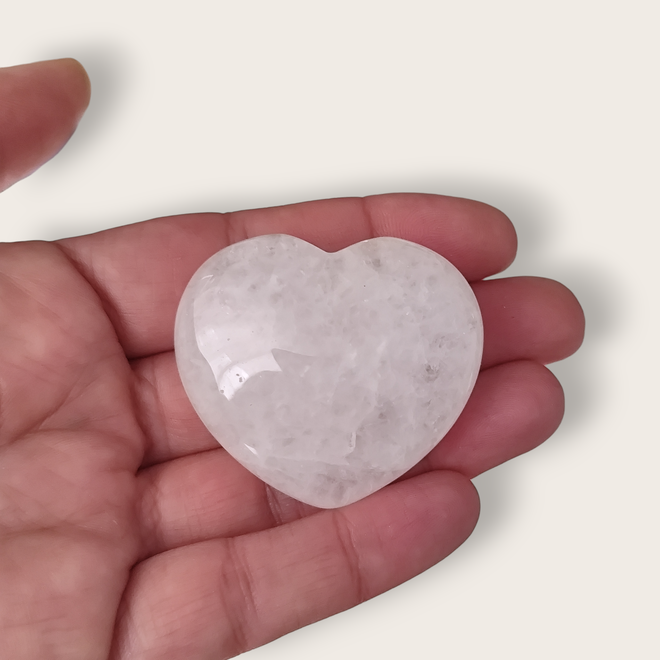 corazon de cuarzo blanco