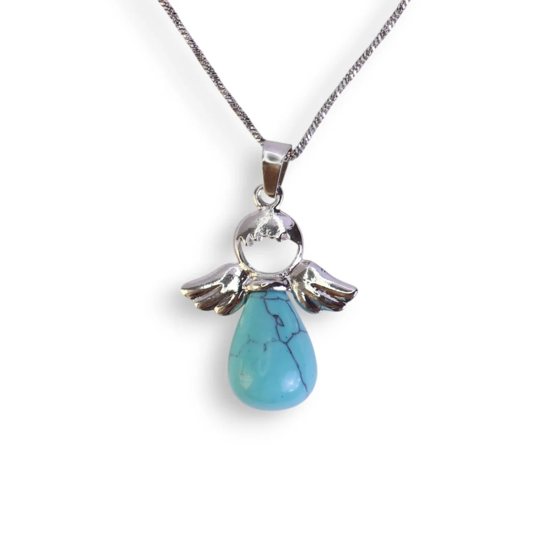 collar de protección con turquesa del angel de la guardia