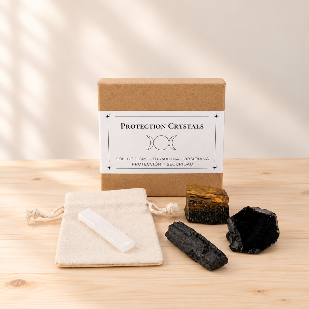 Kit de cristales naturales Protección Energética con selenita