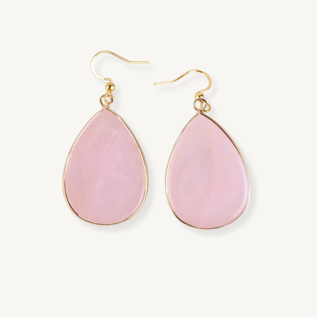 pendientes de cuarzo rosa