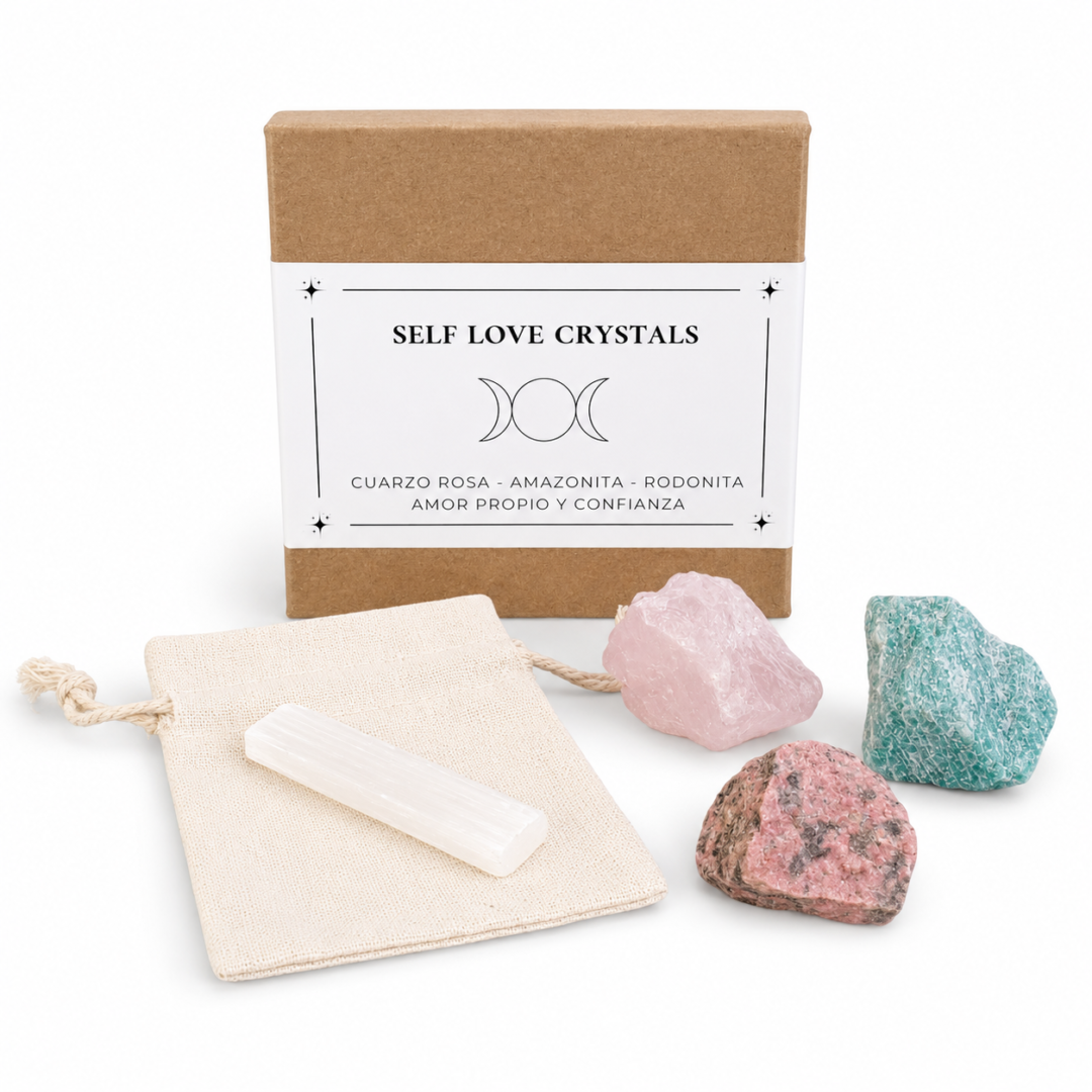 kit de cristales sanadores cuarzo rosa