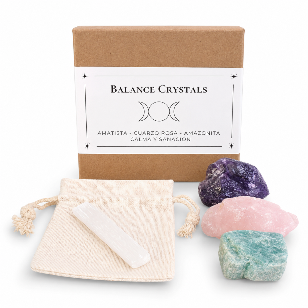 Kit de cristales naturales balance y equilibrio con selenita