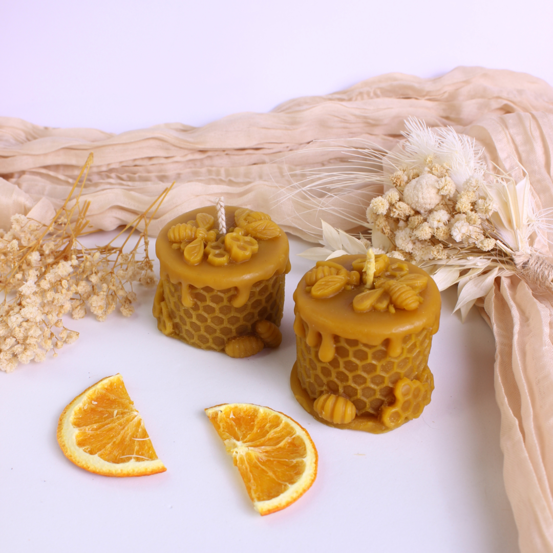 velas cera abeja pequeñas pastelito