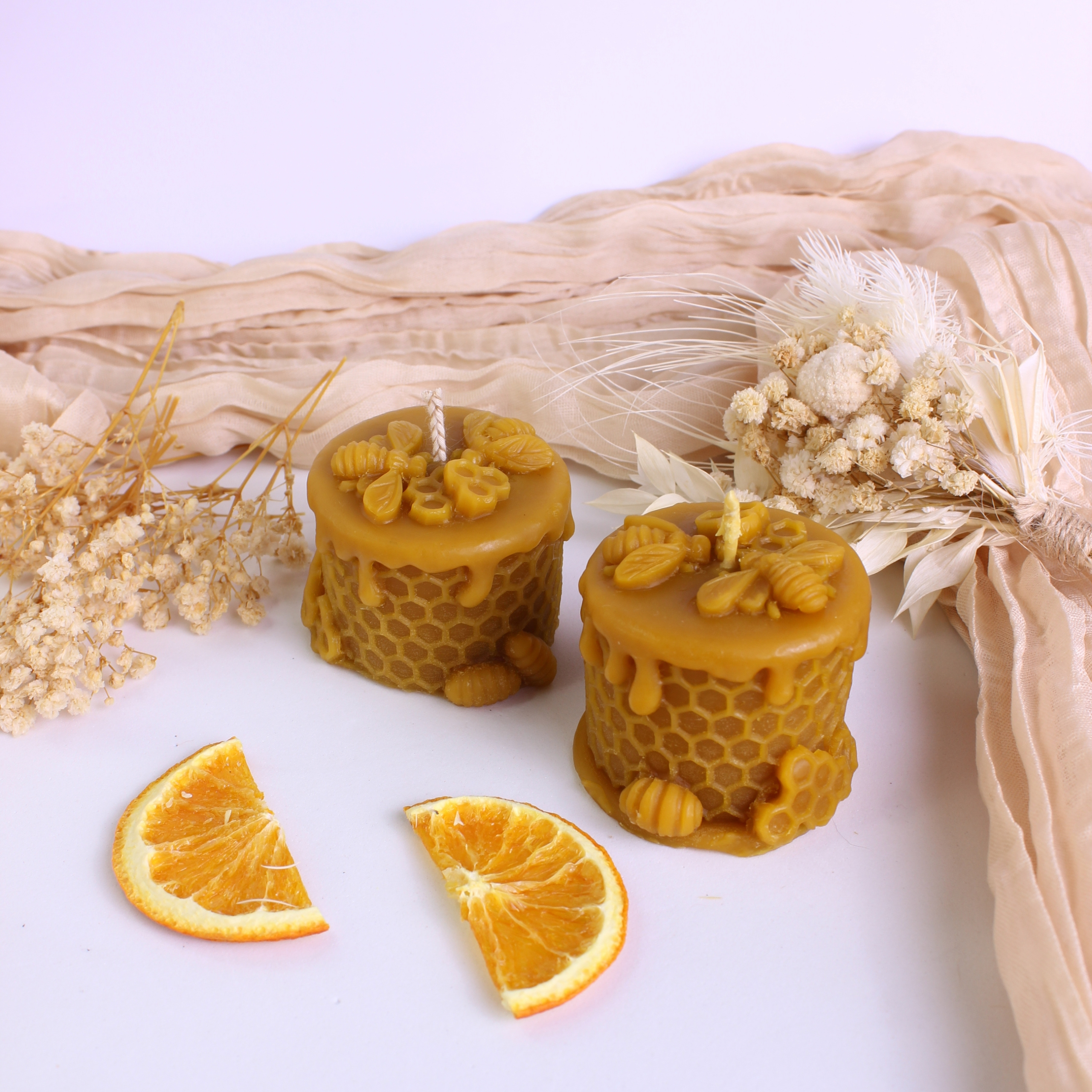 velas cera abeja pequeñas pastelito