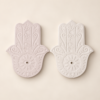 Placas Hamsa gemelas en relieve porta inciensos de cerámica hamsa