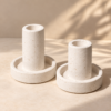 Portavelas minimalistas de terrazo cálido portavelas ceramica