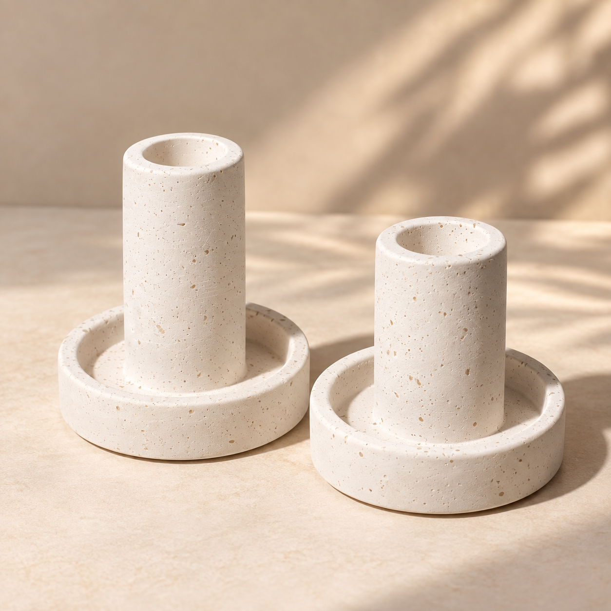 Portavelas minimalistas de terrazo cálido portavelas ceramica