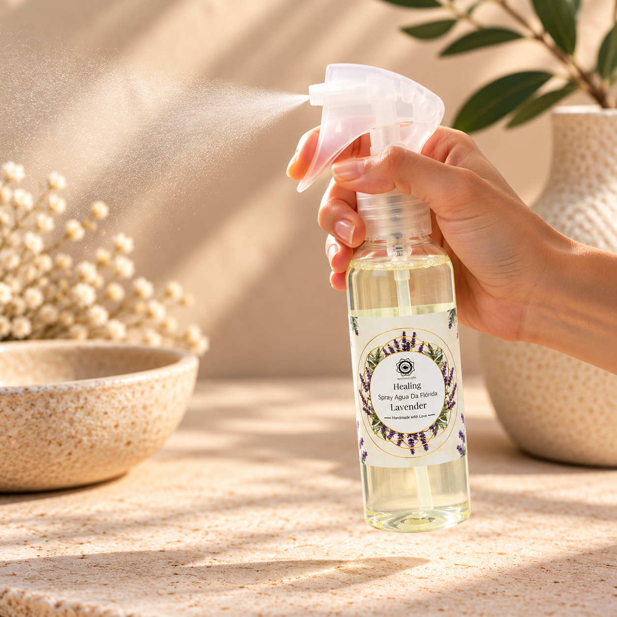ambientador en spray de lavanda natural