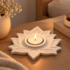 Vela loto en ambiente zen cálido