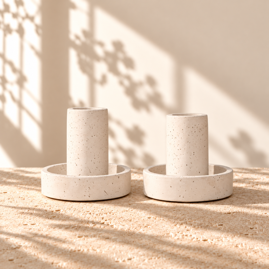 portavelas ceramica minimalista