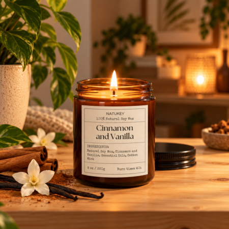 vela de canela y vainilla